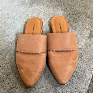 Lucky Brand Women's Brown Leather Mules